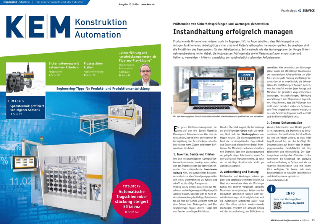 KEM Konstruktion Automation / 10-24 Konradin Verlag Instandhaltung erfolgreich managen